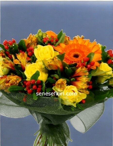 Bouquet con fiori assortiti sole