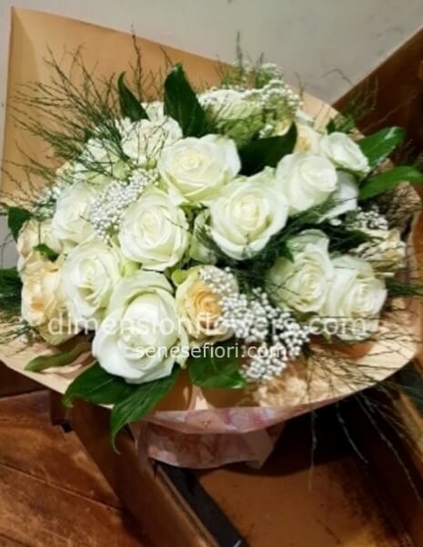 Bouquet 5 rose bianche Ecuador Small