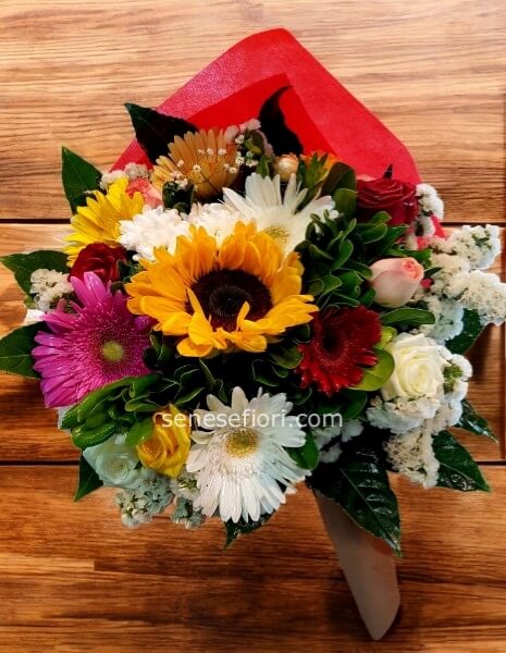 bouquet rose e fiori misti basic