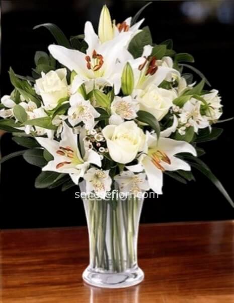 Bouquet 3 Gigli e 3 Rose ecuador Small
