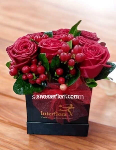 flowerbox  rose  in box nero