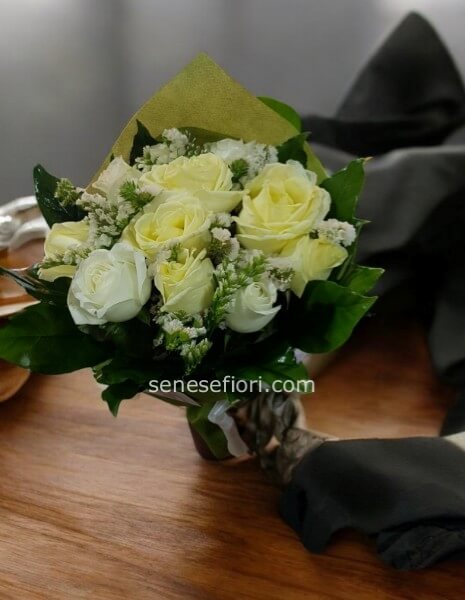bouquet 5 rose bianche Ecuador Small