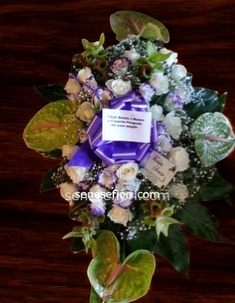 croce funebre anthourium medium