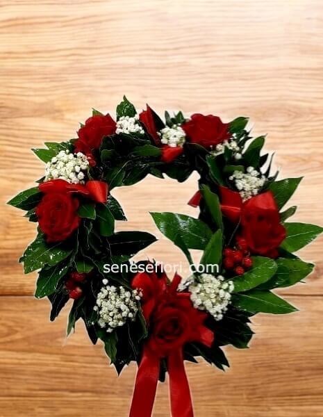 Corona laurea con rose rosse e decori completa solo in preordine 3/4 giorni