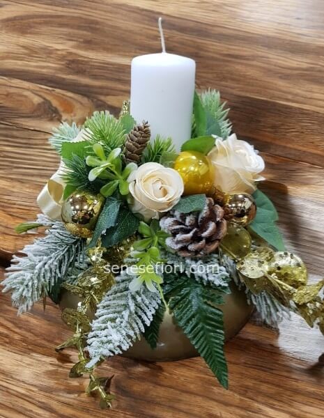 AMPOLLA VETRO Natalizia TONI COMPOSIZIONE ORO 27/21