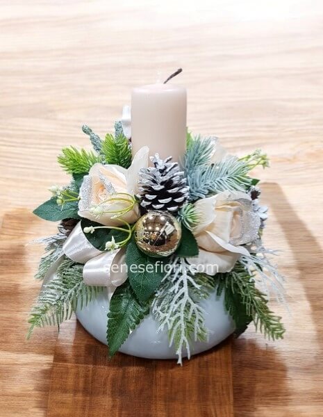 composizione moccolo natalizio pesco