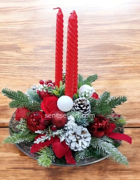 centrotavola piatto 3 candele