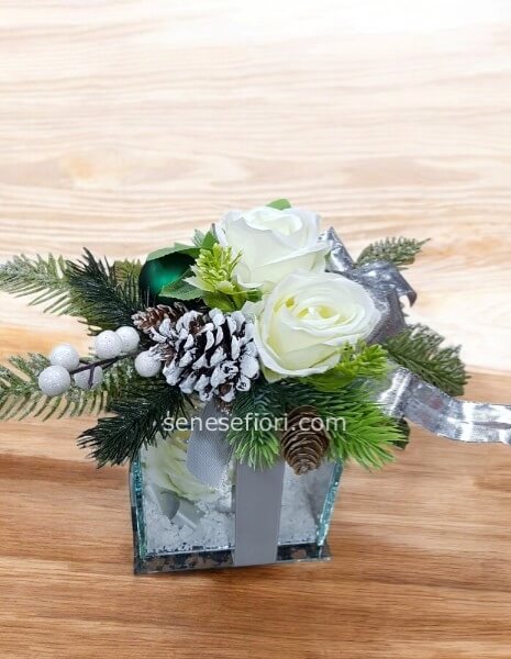 composizione vetro cubo natalizio