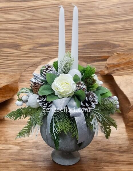 alzatina natalizia toni argento