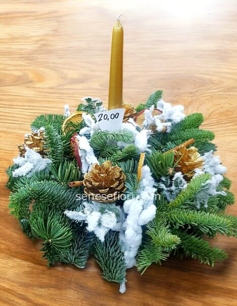 centrotavola natale candela oro