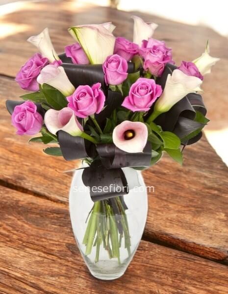 Bouquet 3 rose e 3 calle Small