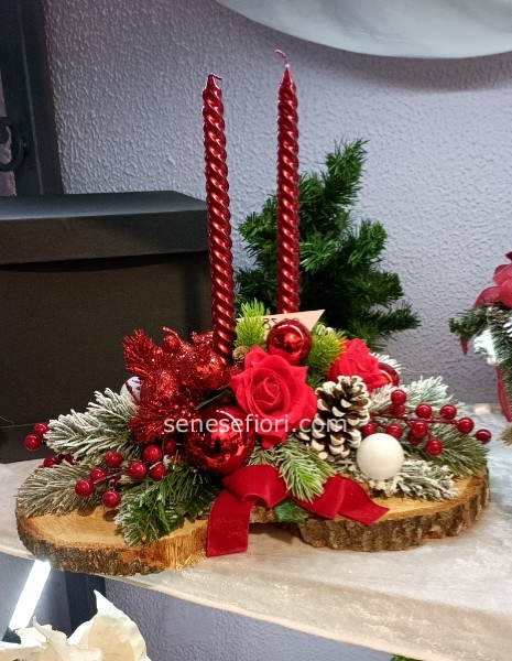 centrotavola  natale  doppia candela