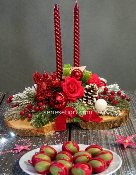 centrotavola artificiale rosso