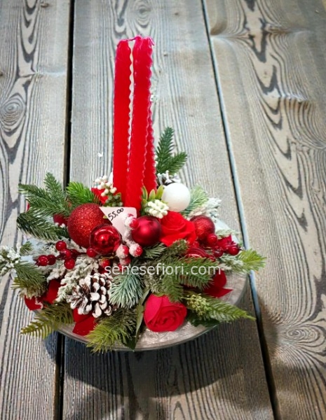 centrotavola tondo tre candele