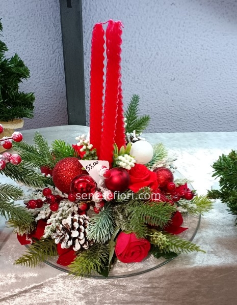 centrotavola artificiale tre candele