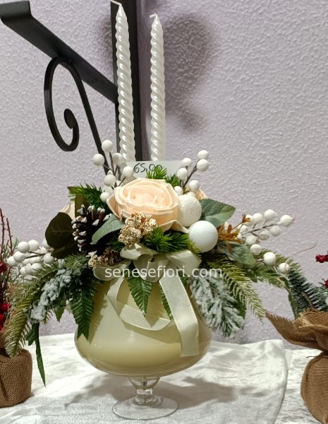 alzatina natalizia doppia candela torciglione