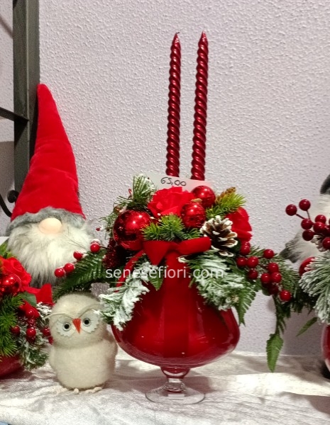 ampolla vetro natalizia rossa